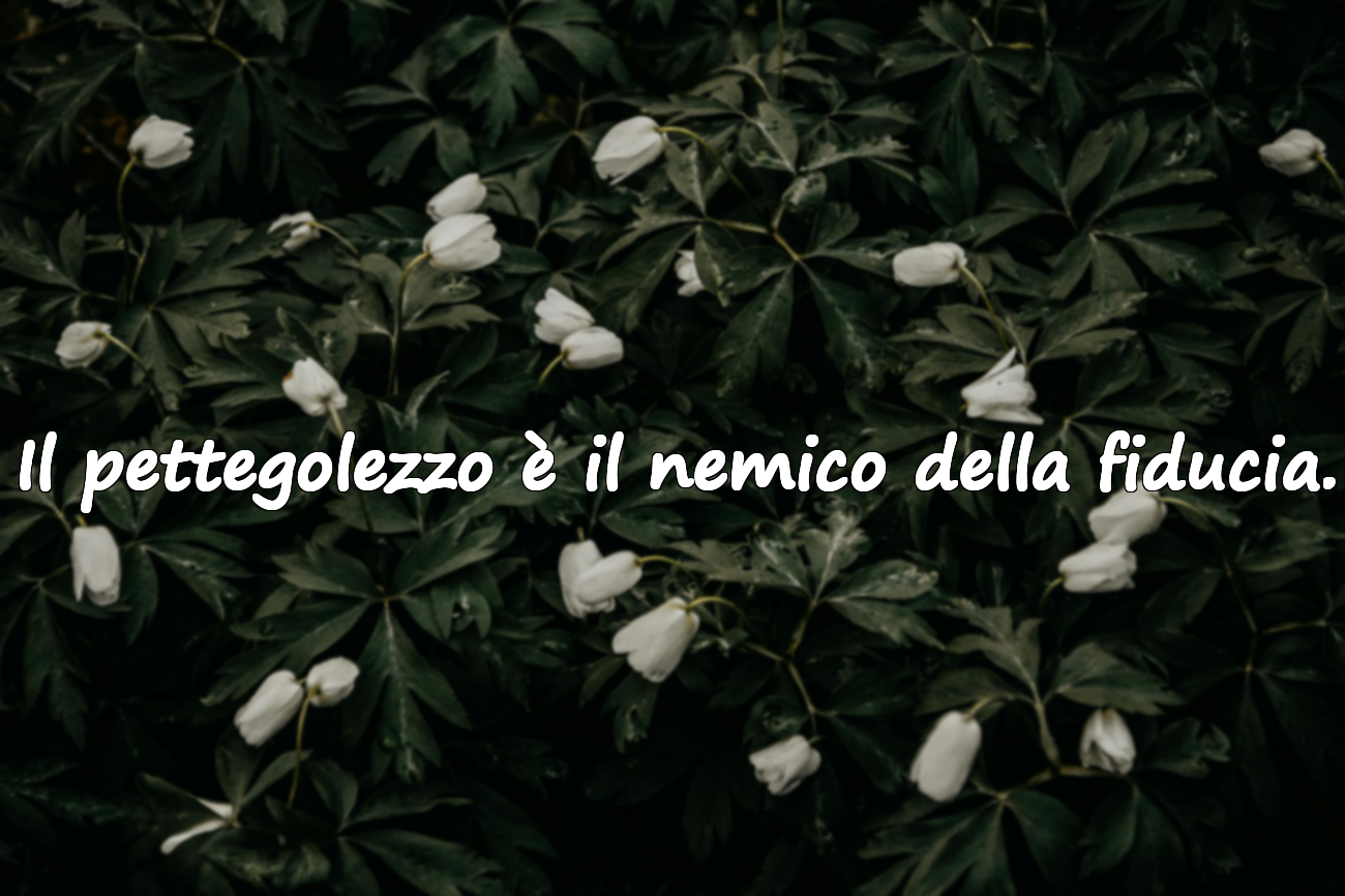 Il pettegolezzo è il nemico della fiducia.