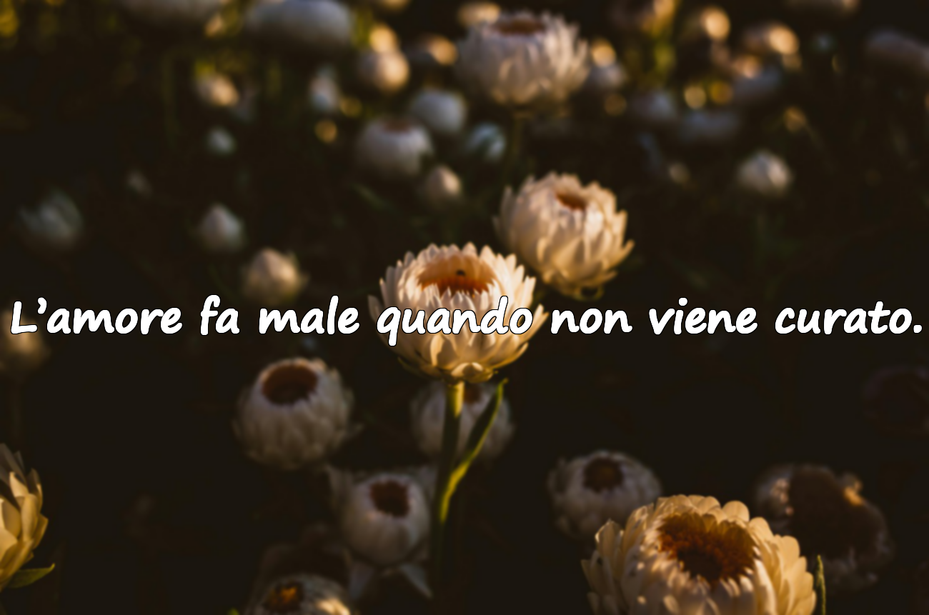 L’amore fa male quando non viene curato.
