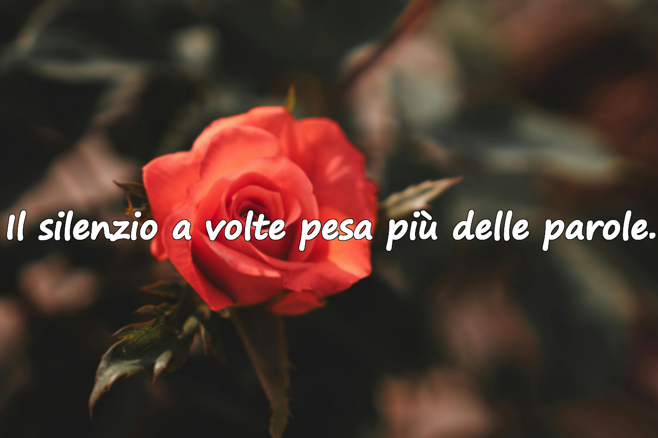 Il silenzio a volte pesa più delle parole.