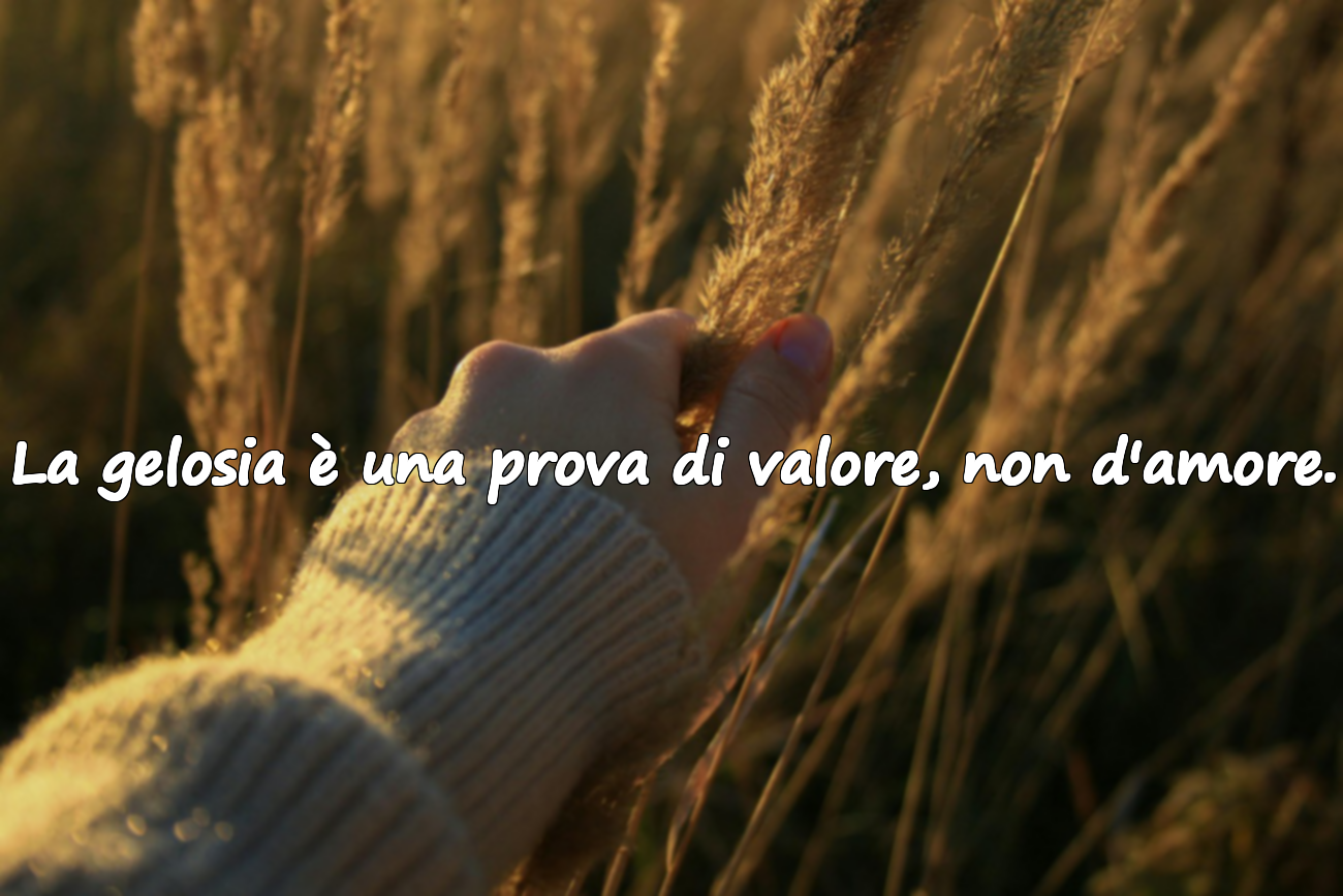 La gelosia è una prova di valore, non d'amore.