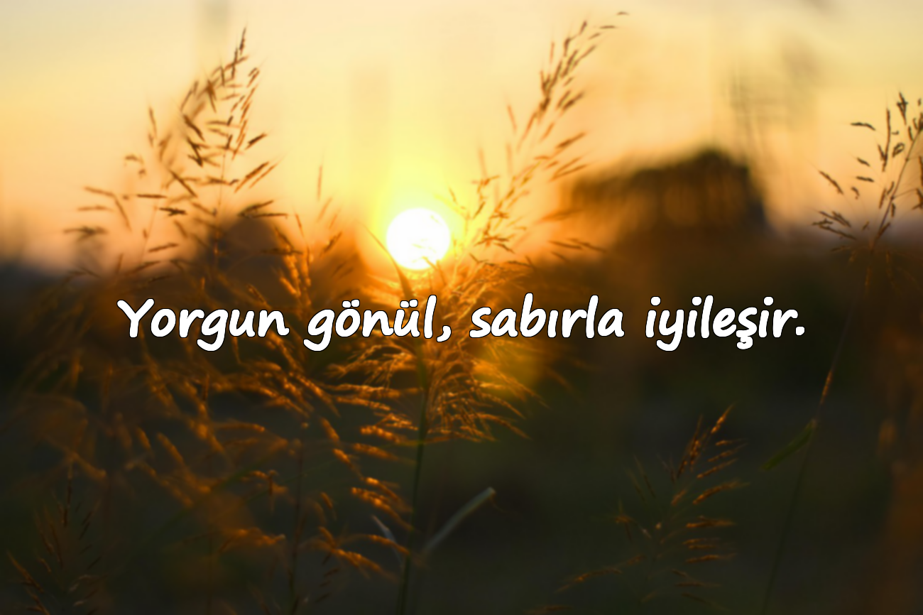 Yorgun gönül, sabırla iyileşir.