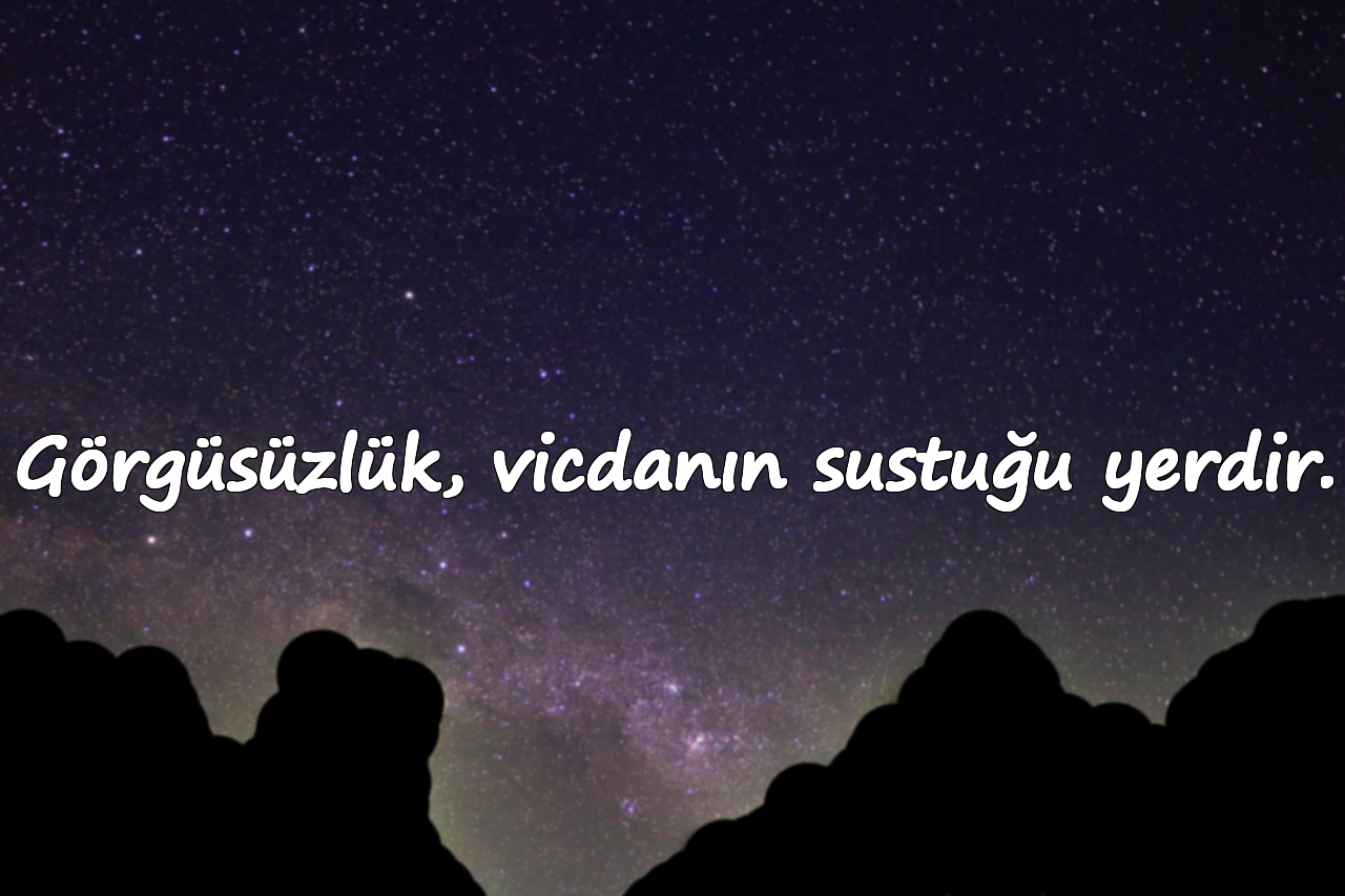 Görgüsüzlük, vicdanın sustuğu yerdir.