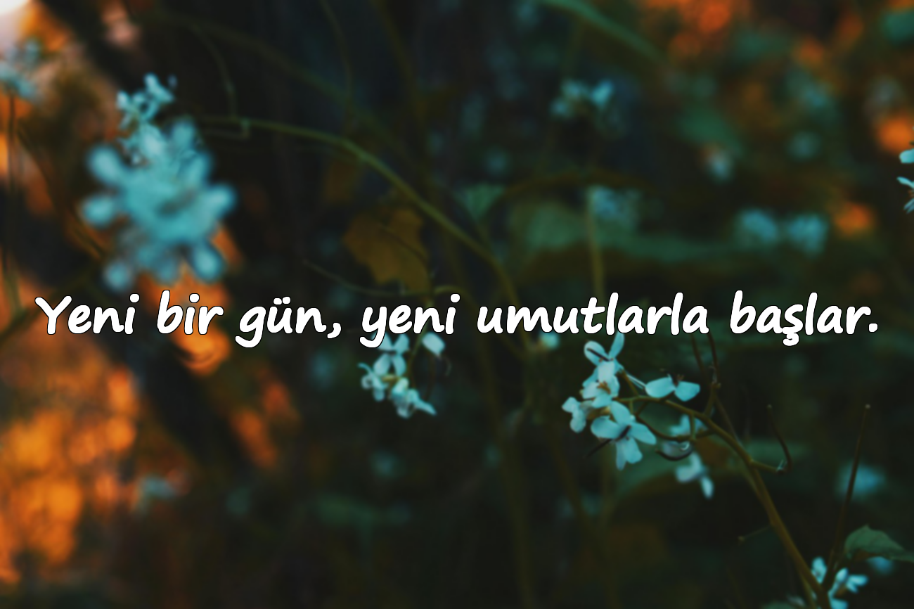 Yeni bir gün, yeni umutlarla başlar.