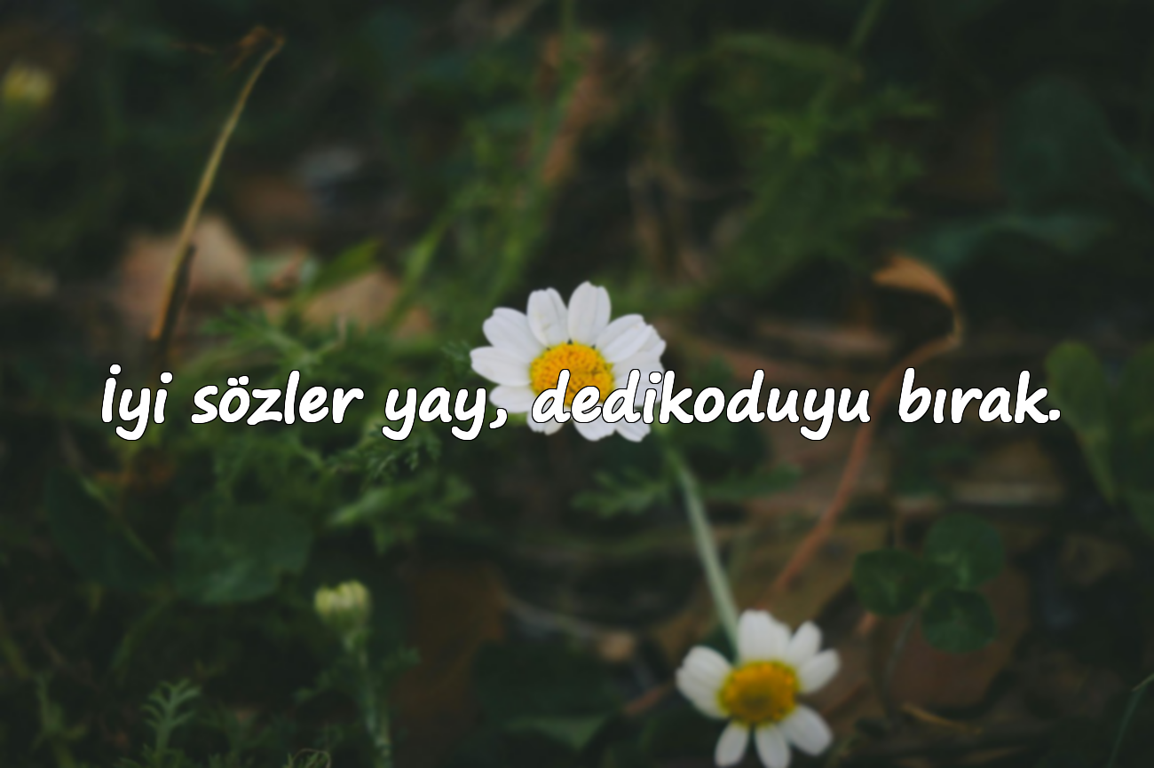 İyi sözler yay, dedikoduyu bırak.