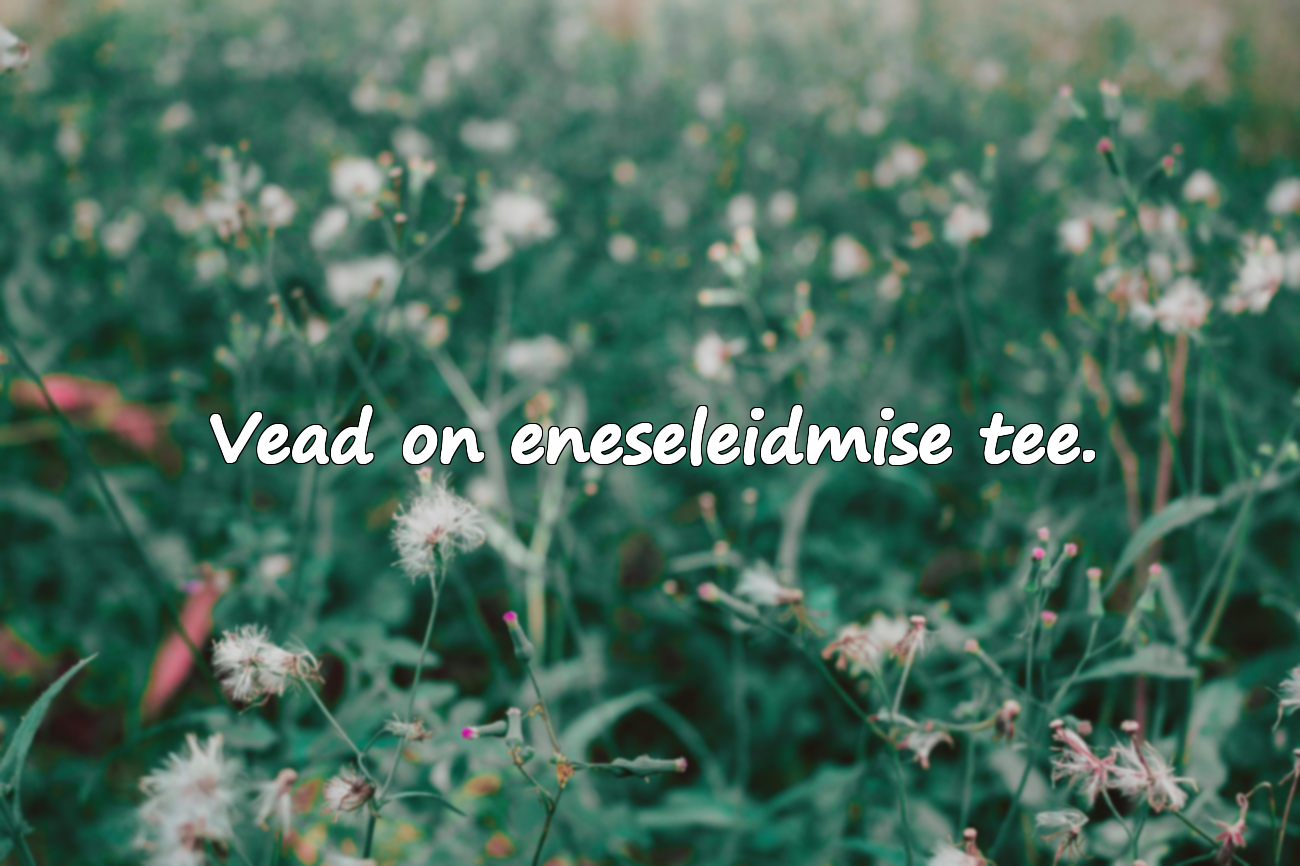Vead on eneseleidmise tee.