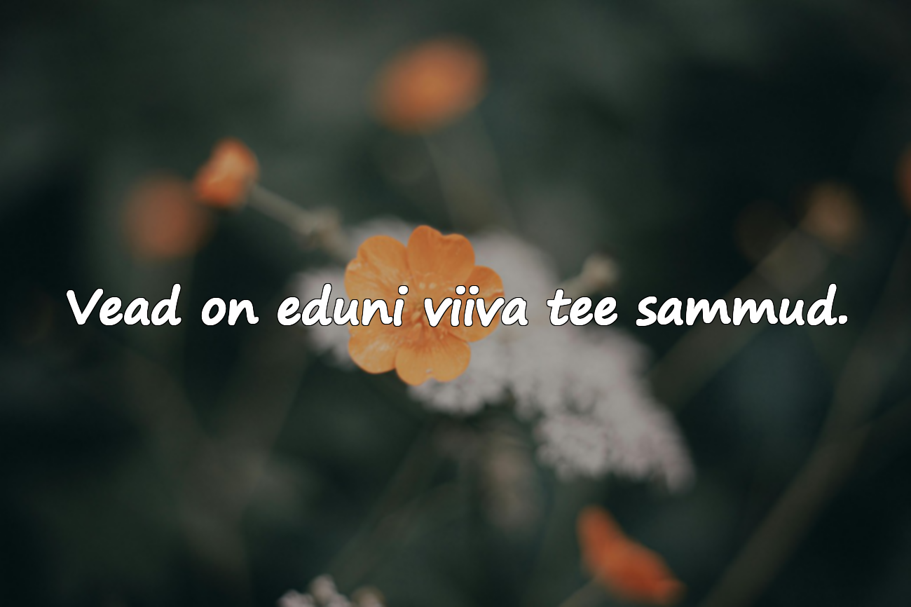 Vead on eduni viiva tee sammud.