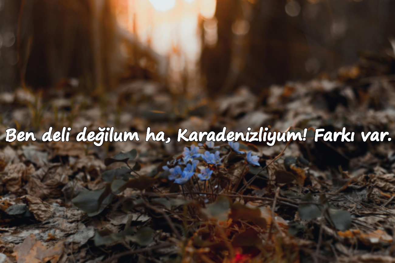 Ben deli değilum ha, Karadenizliyum! Farkı var.
