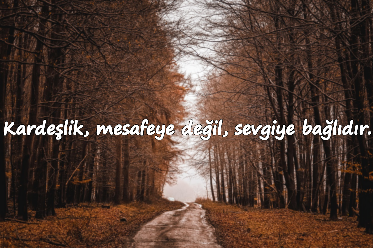 Kardeşlik, mesafeye değil, sevgiye bağlıdır.