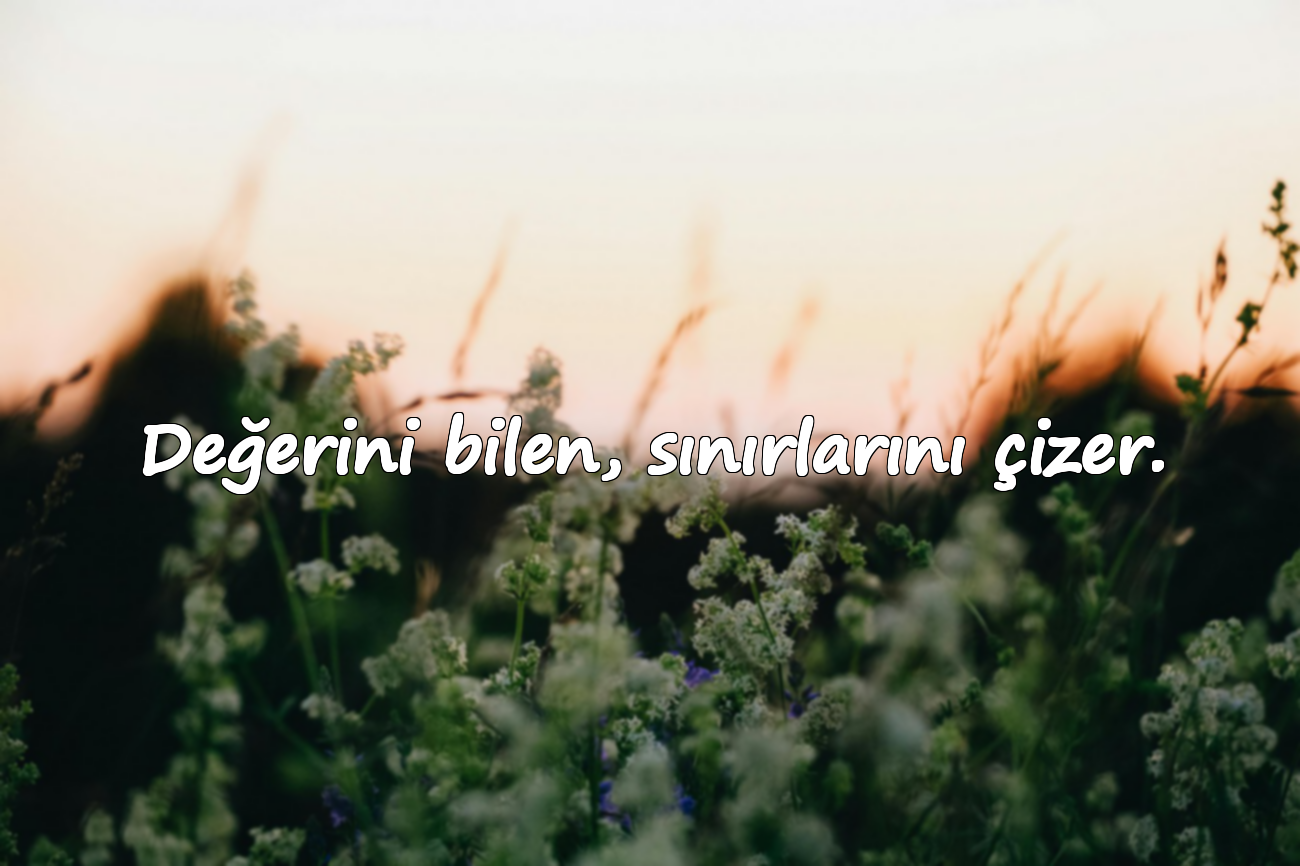 Değerini bilen, sınırlarını çizer.