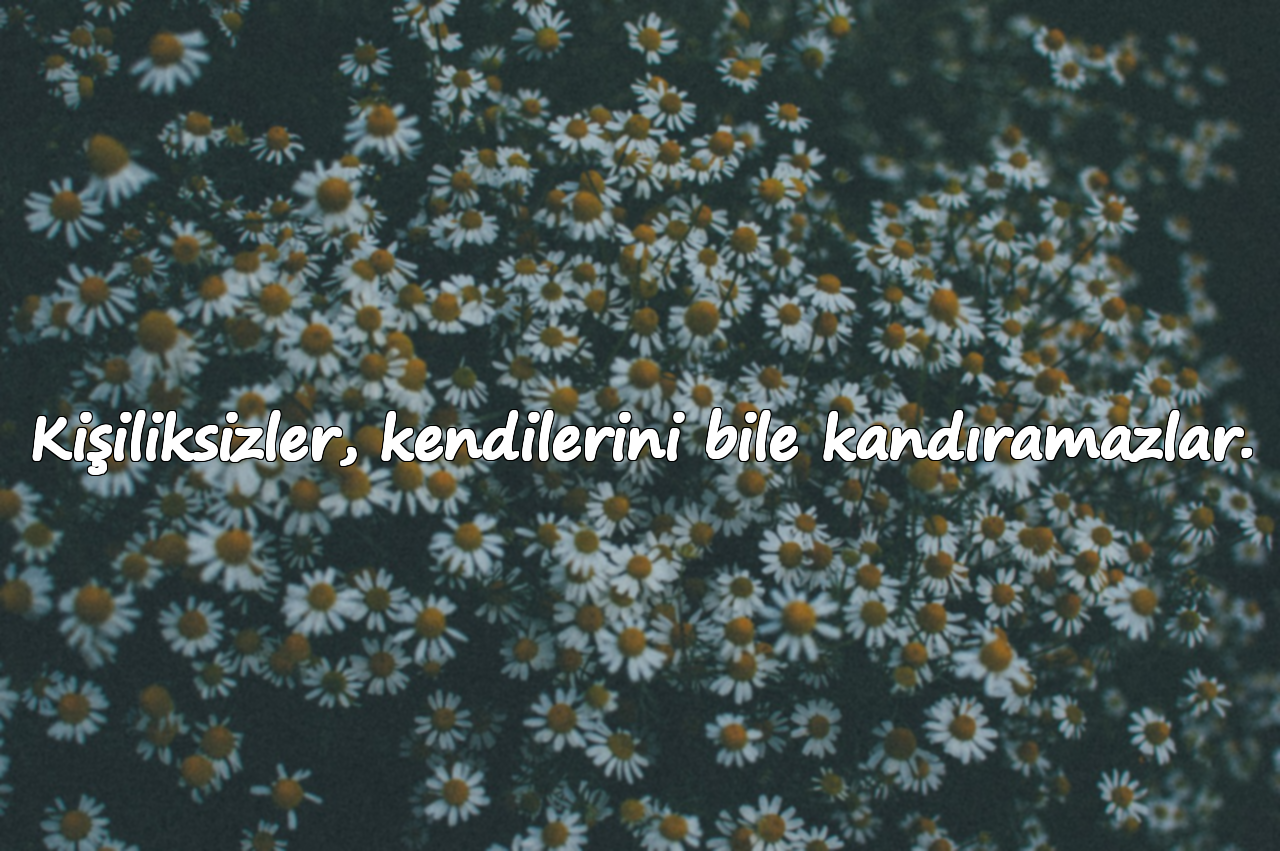 Kişiliksizler, kendilerini bile kandıramazlar.