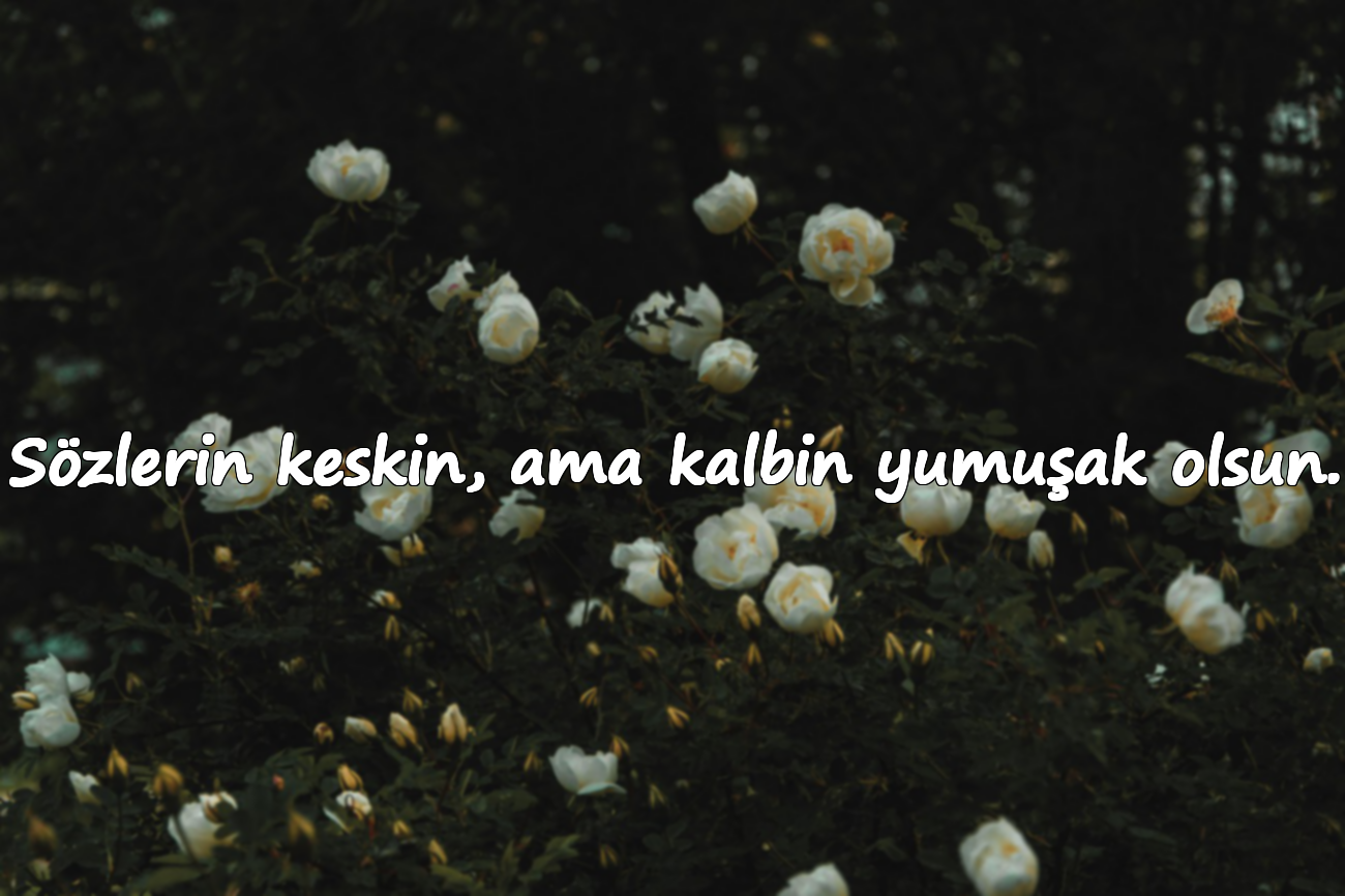 Sözlerin keskin, ama kalbin yumuşak olsun.