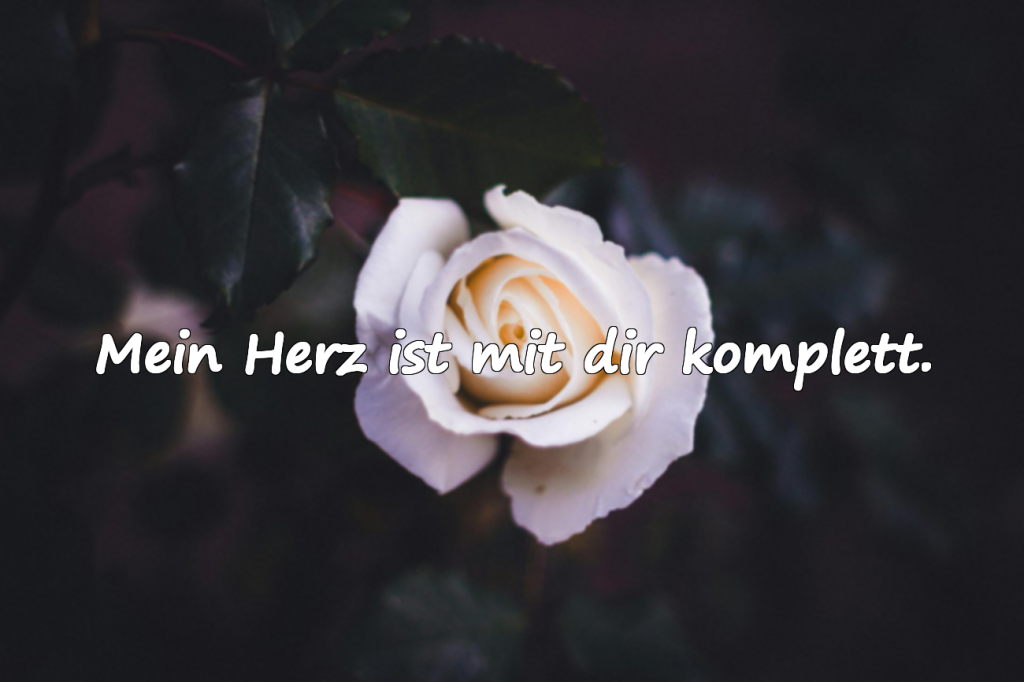 Mein Herz ist mit dir komplett.