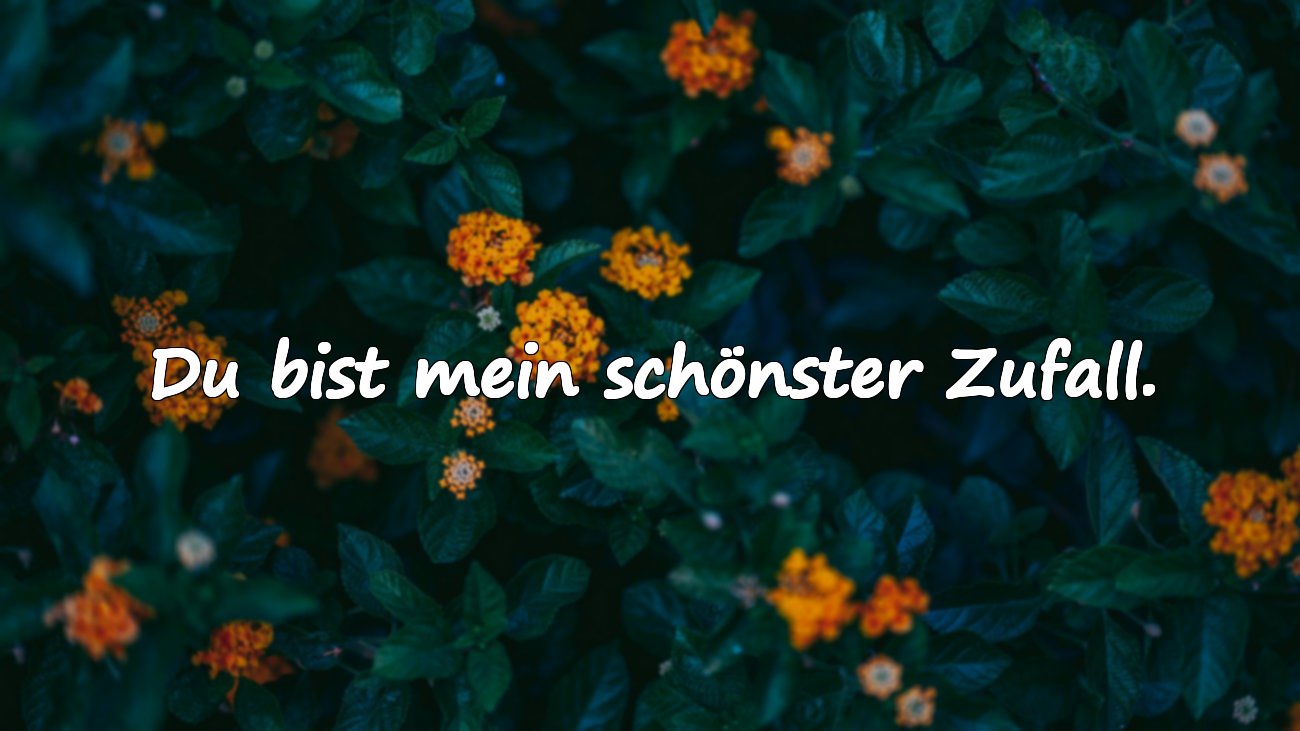Du bist mein schönster Zufall.