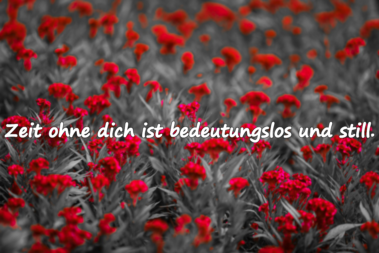 Zeit ohne dich ist bedeutungslos und still.