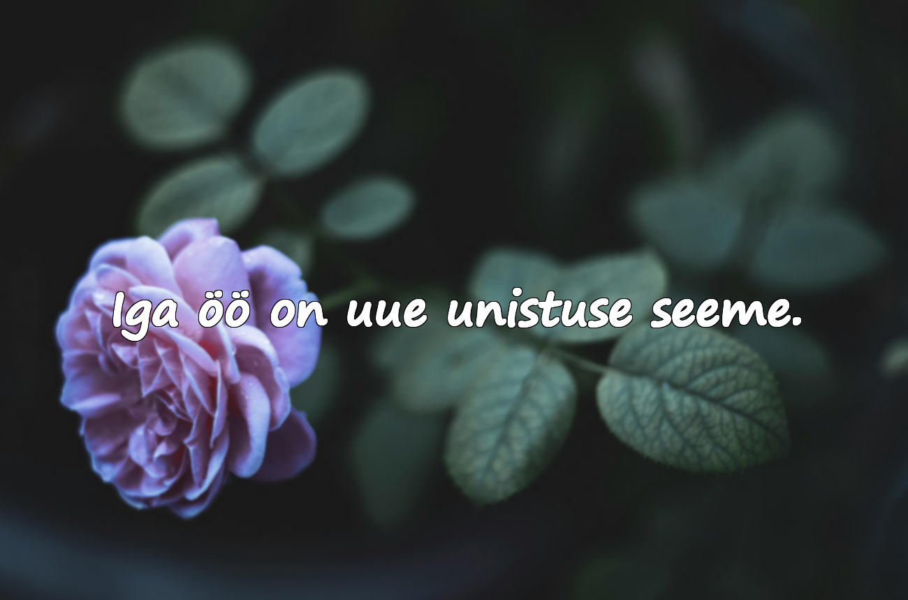Iga öö on uue unistuse seeme.