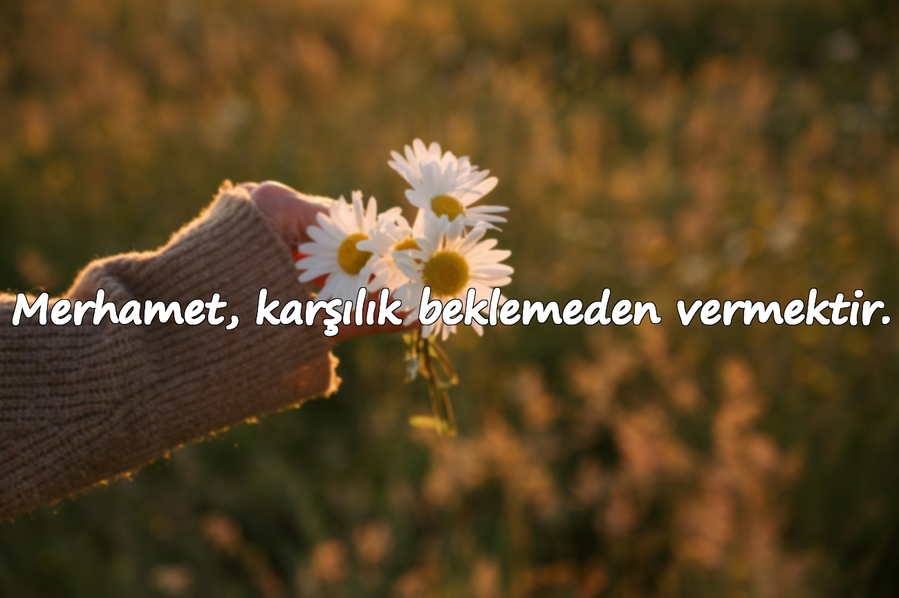 Merhamet, karşılık beklemeden vermektir.