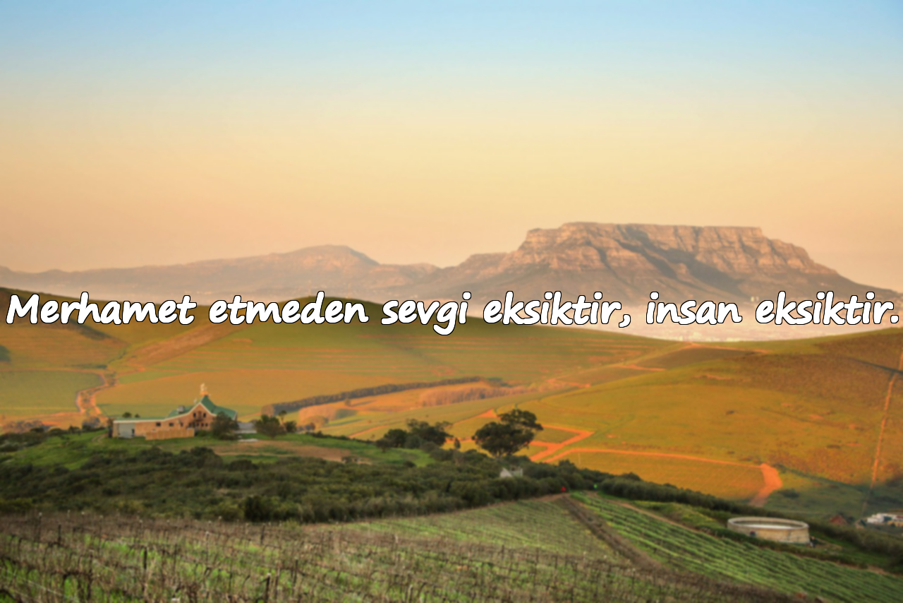 Merhamet etmeden sevgi eksiktir, insan eksiktir.