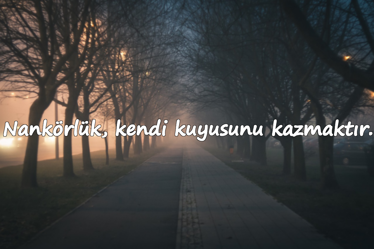 Nankörlük, kendi kuyusunu kazmaktır.