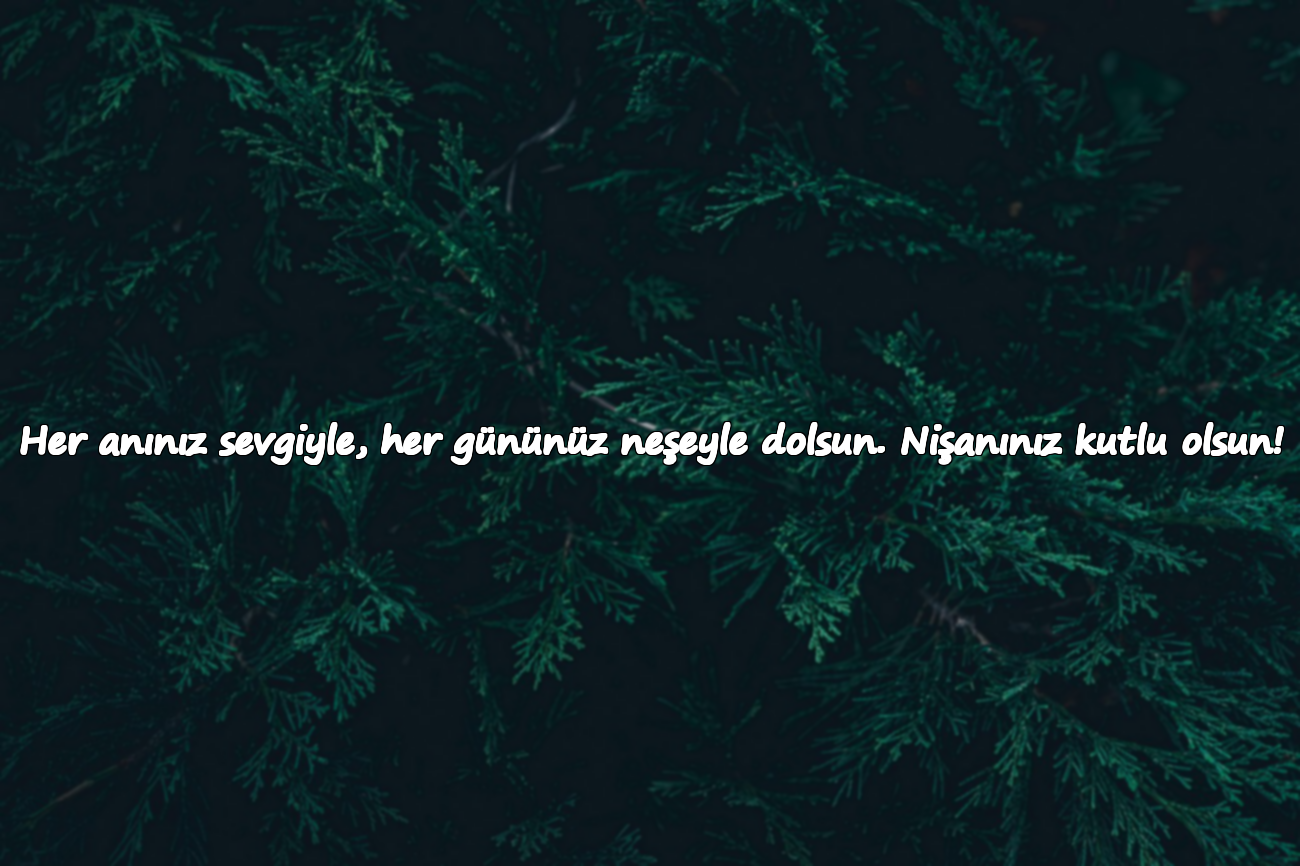 Her anınız sevgiyle, her gününüz neşeyle dolsun. Nişanınız kutlu olsun!