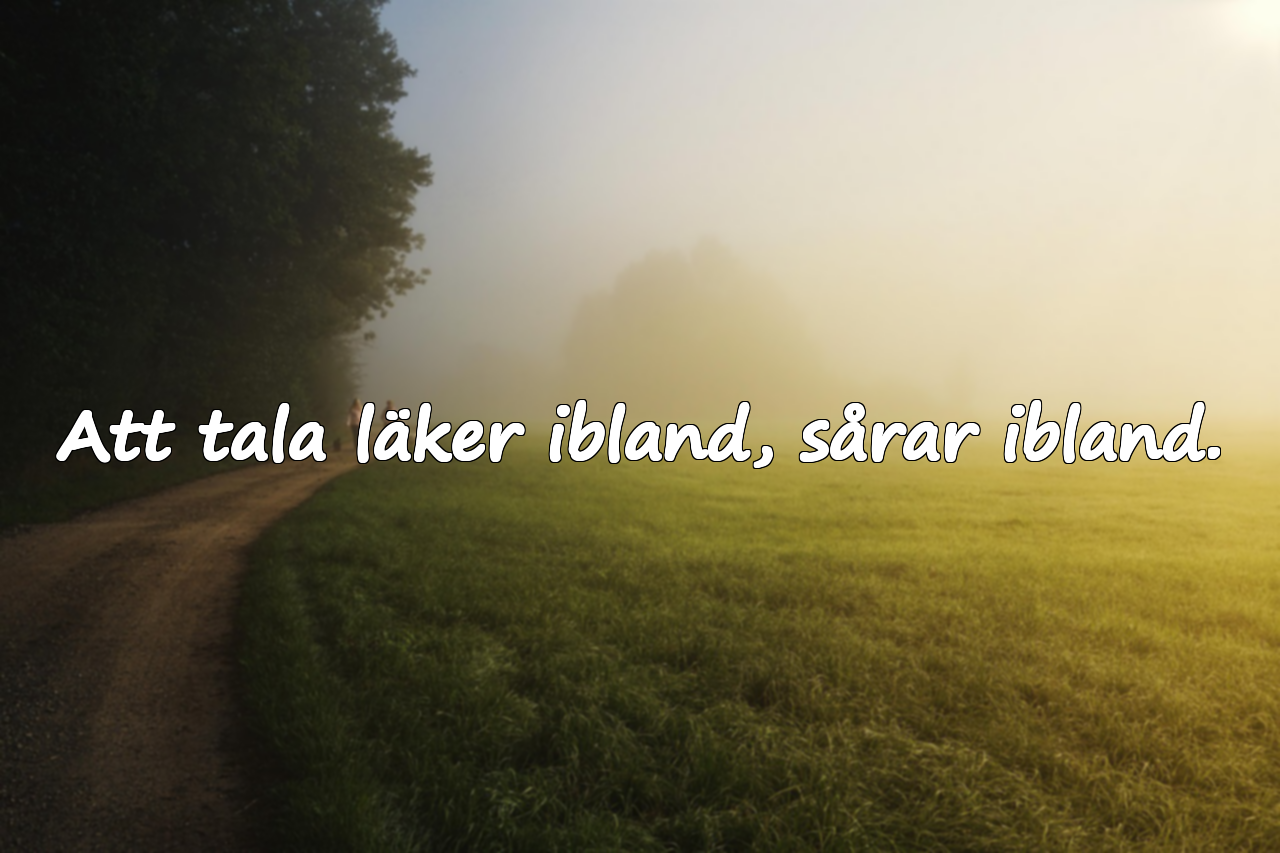 Att tala läker ibland, sårar ibland.
