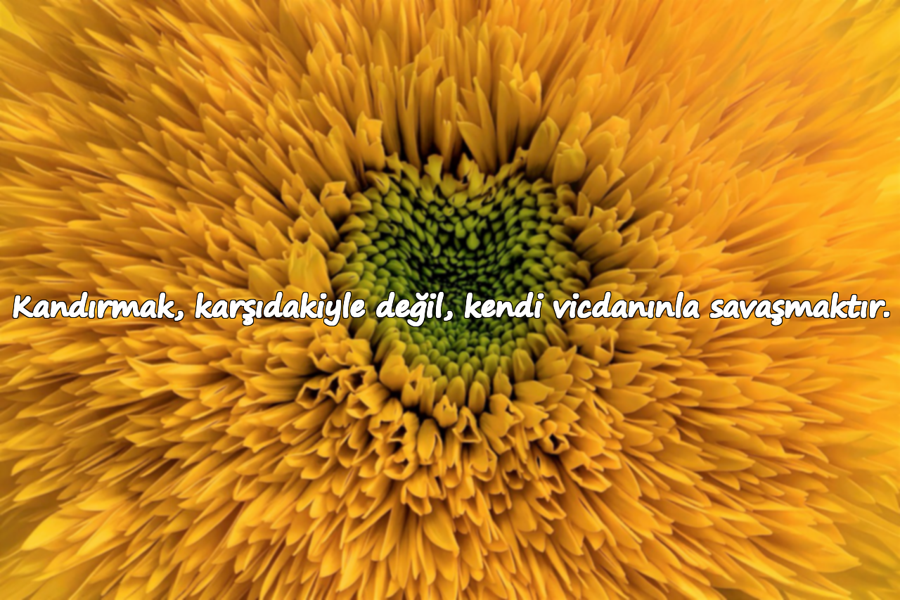 Kandırmak, karşıdakiyle değil, kendi vicdanınla savaşmaktır.