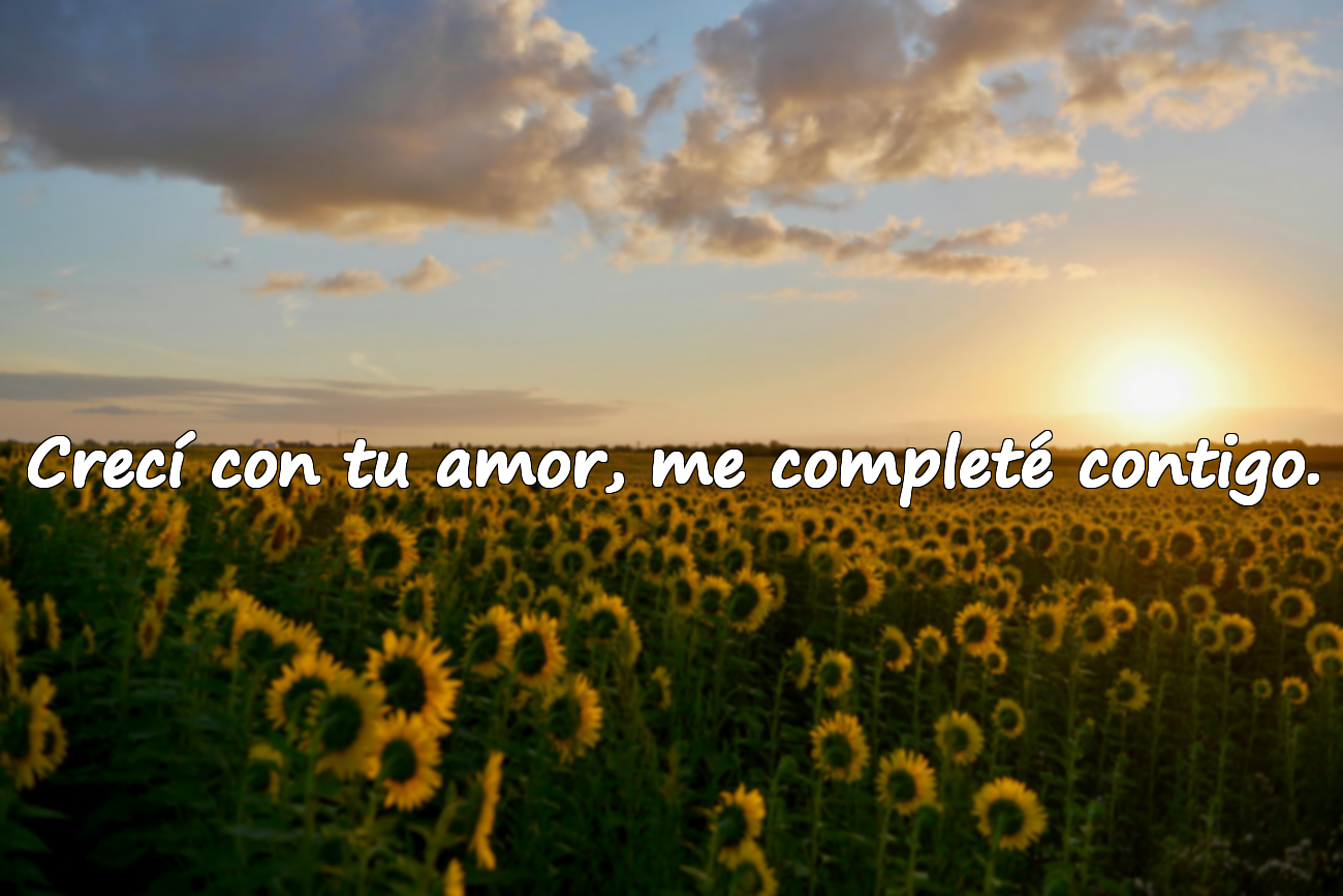 Crecí con tu amor, me completé contigo.