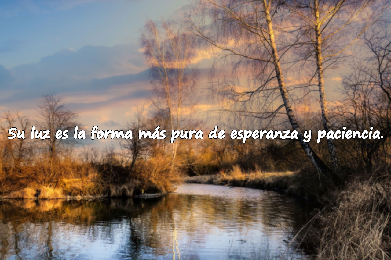 Su luz es la forma más pura de esperanza y paciencia.