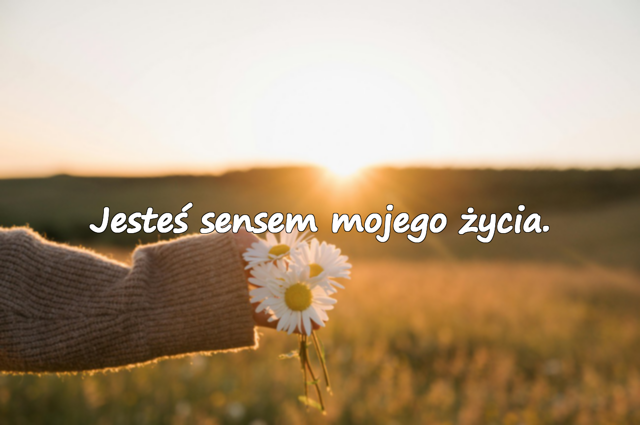 Jesteś sensem mojego życia.