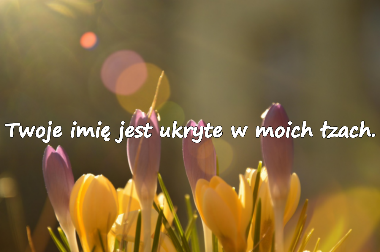 Twoje imię jest ukryte w moich łzach.