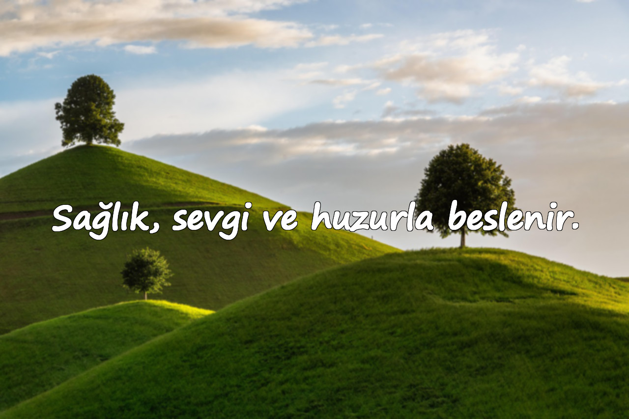 Sağlık, sevgi ve huzurla beslenir.