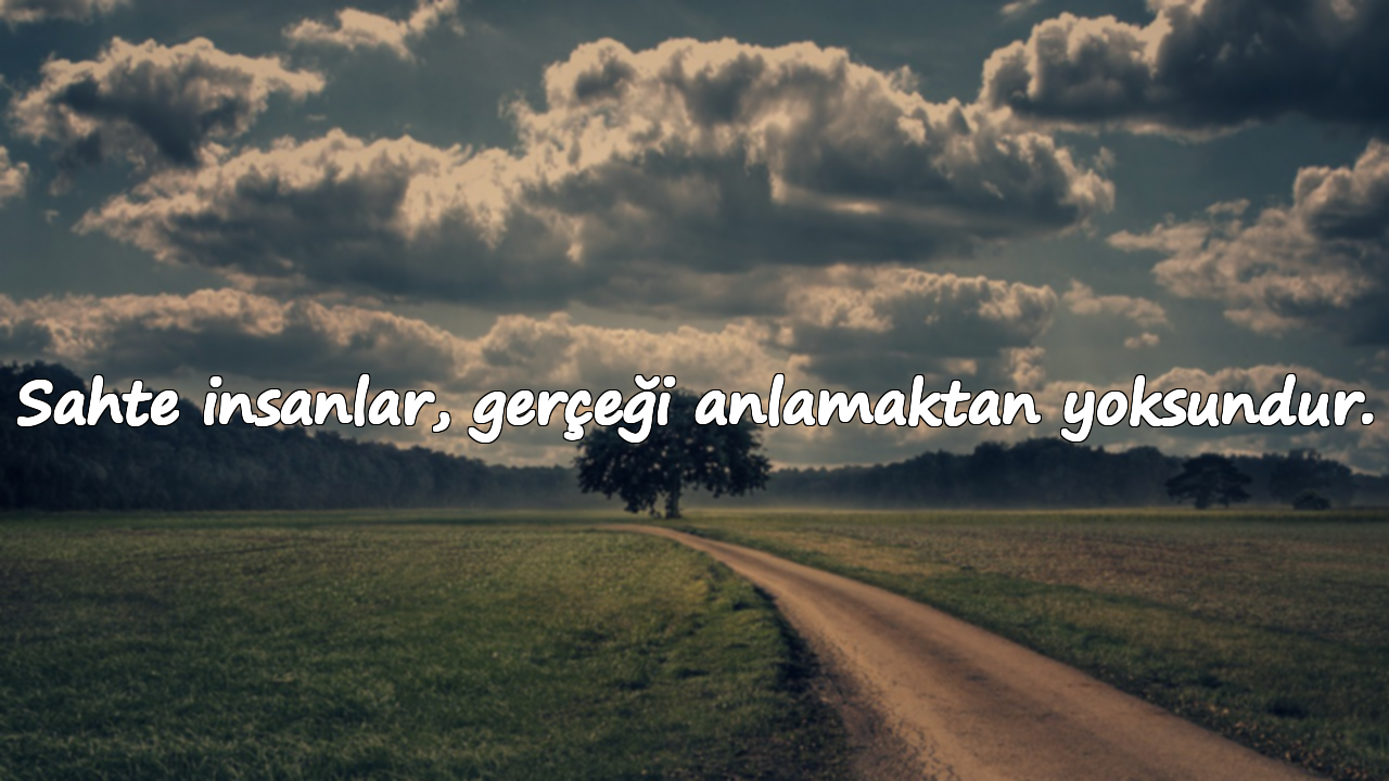 Sahte insanlar, gerçeği anlamaktan yoksundur.