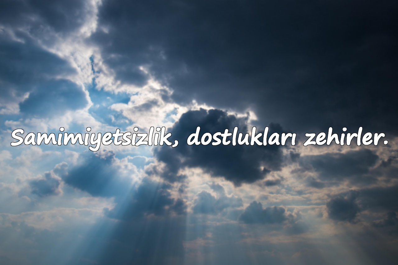 Samimiyetsizlik, dostlukları zehirler.