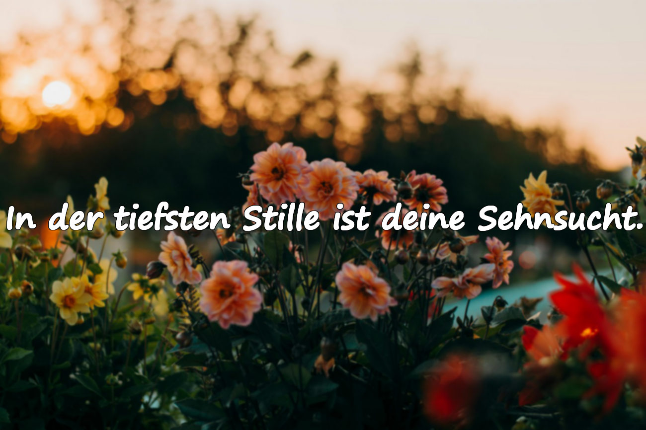 In der tiefsten Stille ist deine Sehnsucht.