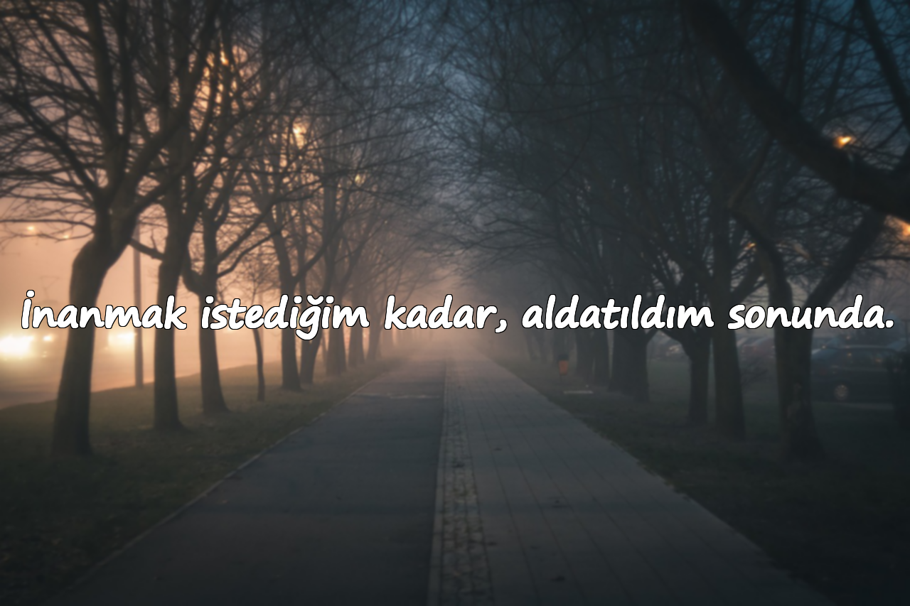 İnanmak istediğim kadar, aldatıldım sonunda.