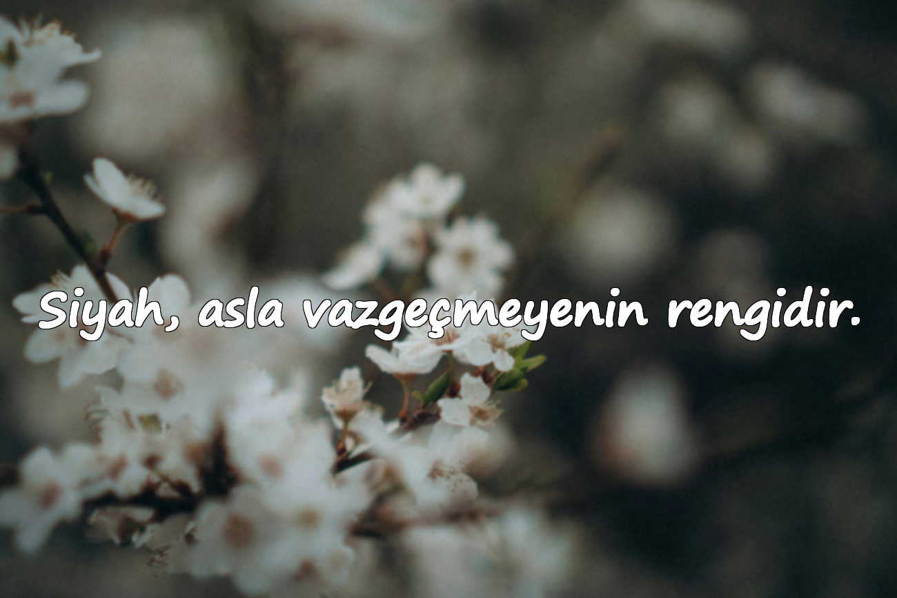 Siyah, asla vazgeçmeyenin rengidir.