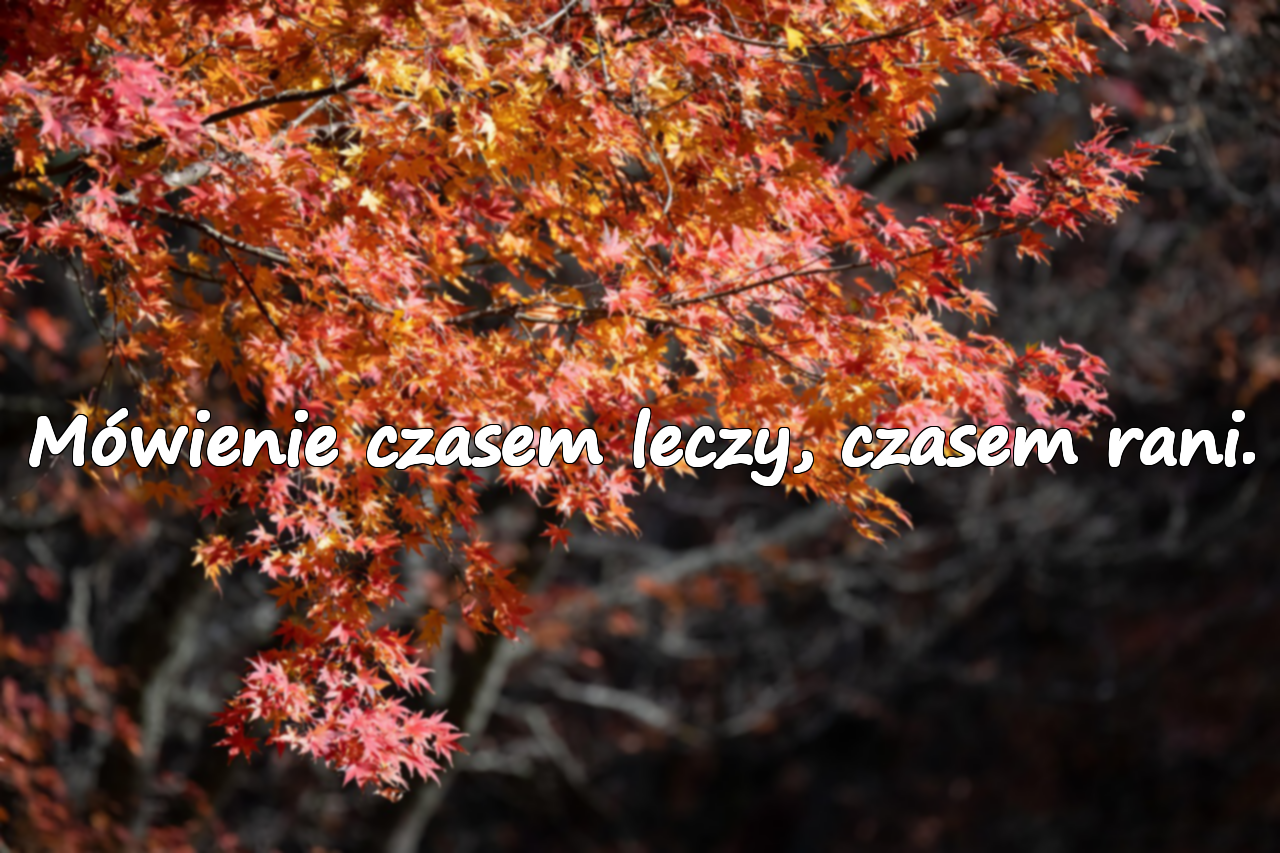 Mówienie czasem leczy, czasem rani.