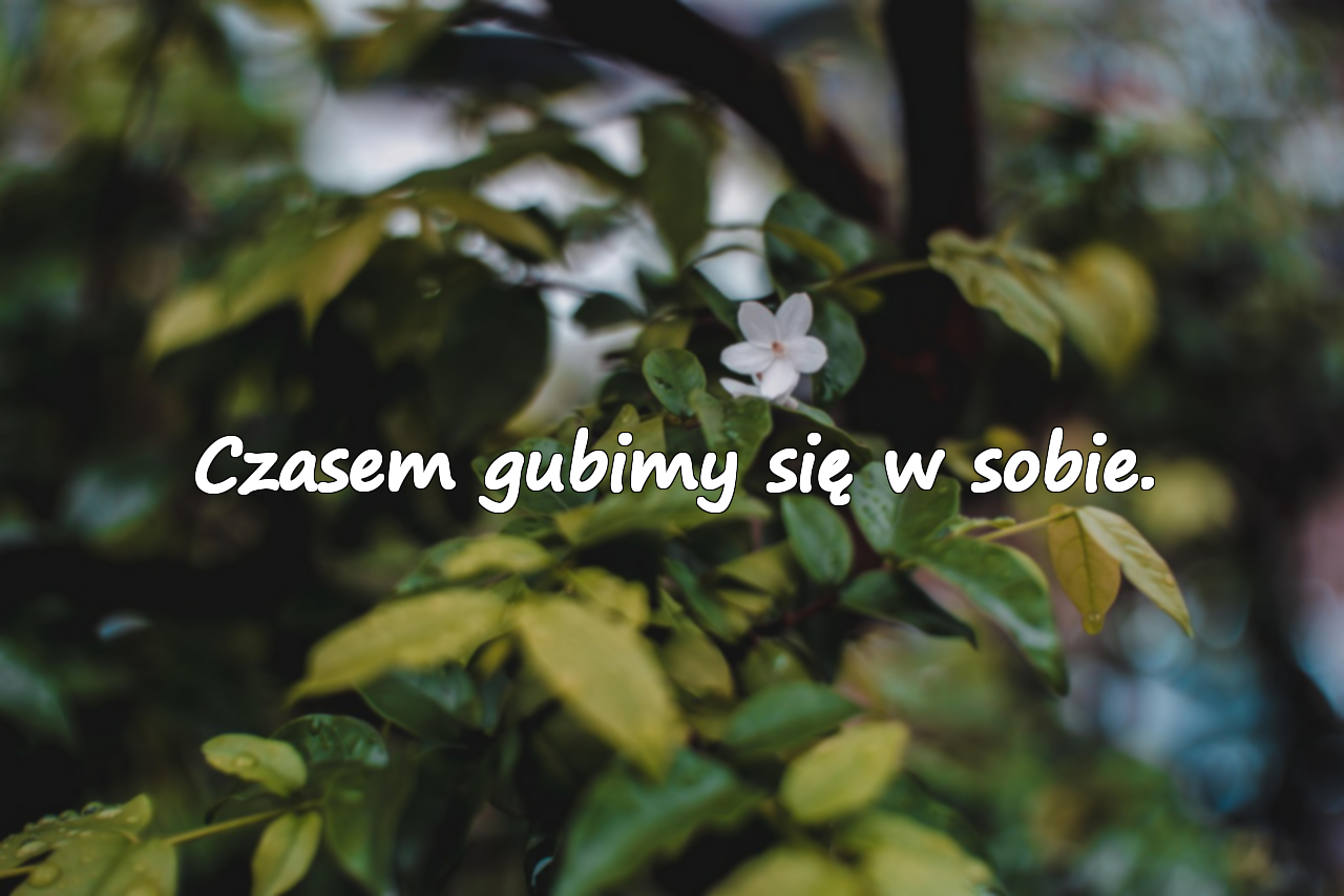 Czasem gubimy się w sobie.