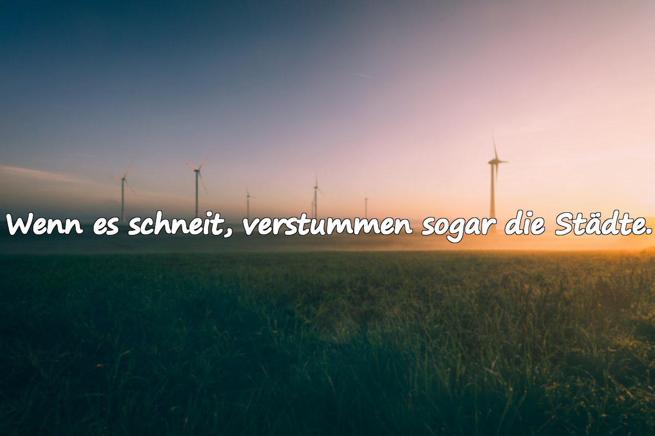 Wenn es schneit, verstummen sogar die Städte.