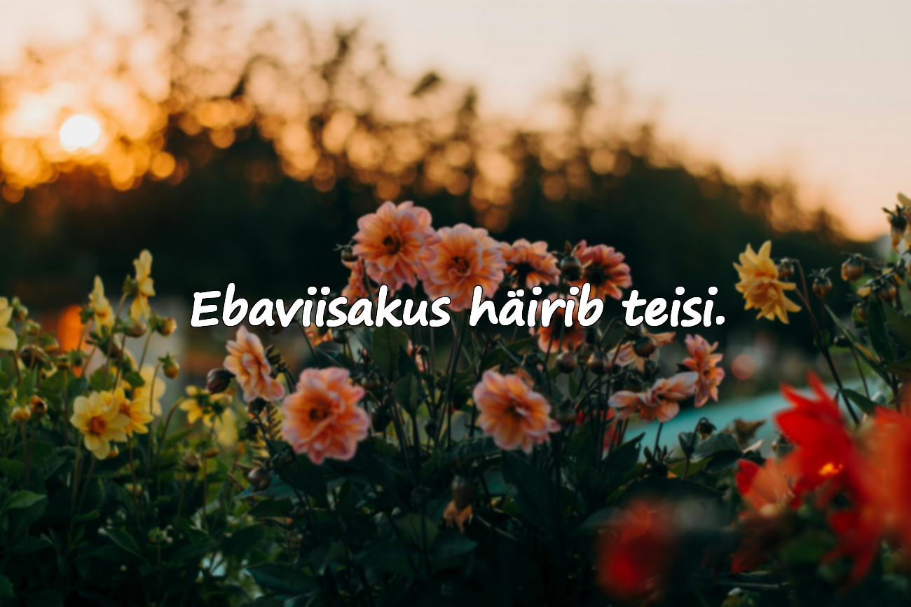Ebaviisakus häirib teisi.