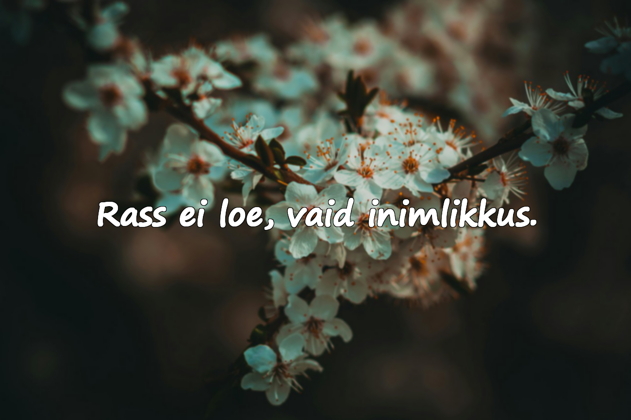 Rass ei loe, vaid inimlikkus.