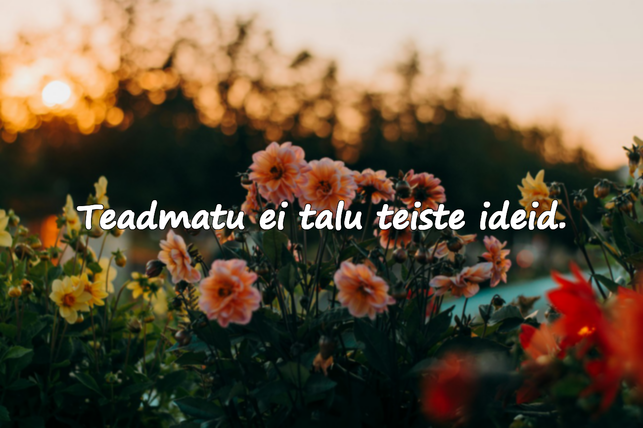 Teadmatu ei talu teiste ideid.
