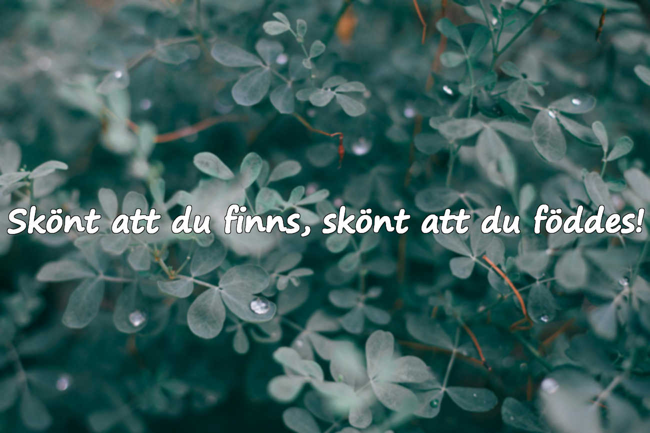 Skönt att du finns, skönt att du föddes!