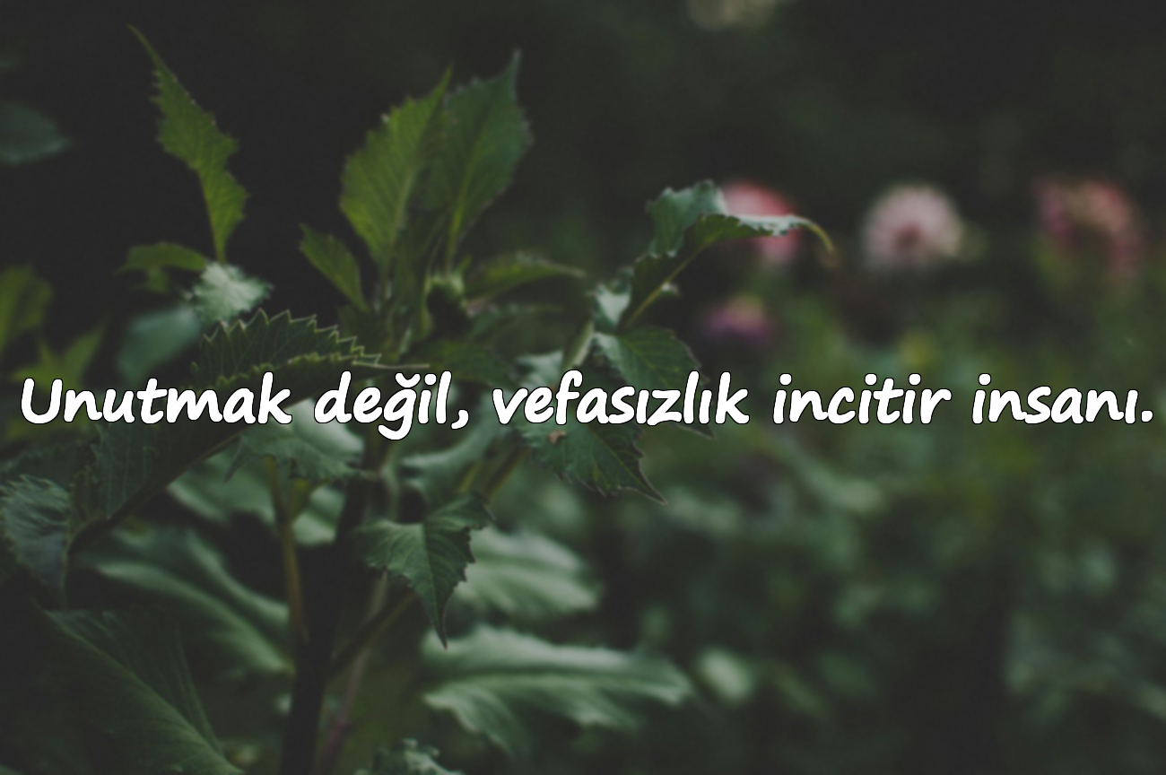 Unutmak değil, vefasızlık incitir insanı.