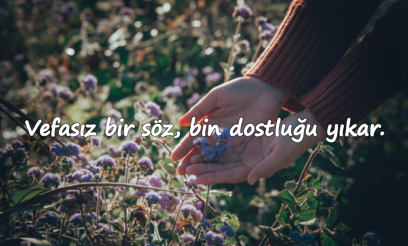 Vefasız bir söz, bin dostluğu yıkar.