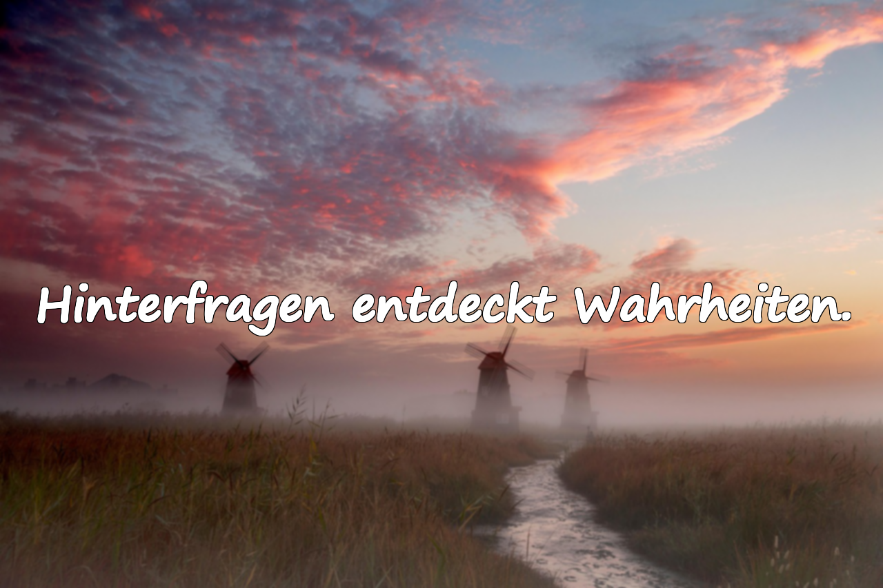 Hinterfragen entdeckt Wahrheiten.