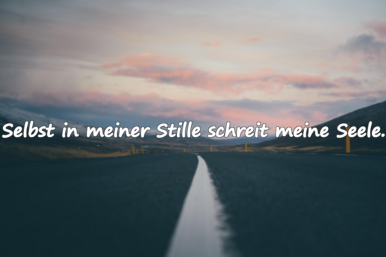 Selbst in meiner Stille schreit meine Seele.