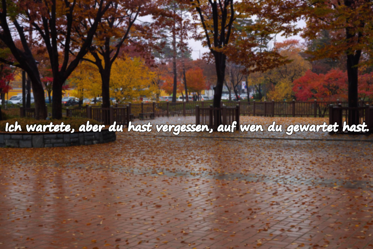 Ich wartete, aber du hast vergessen, auf wen du gewartet hast.