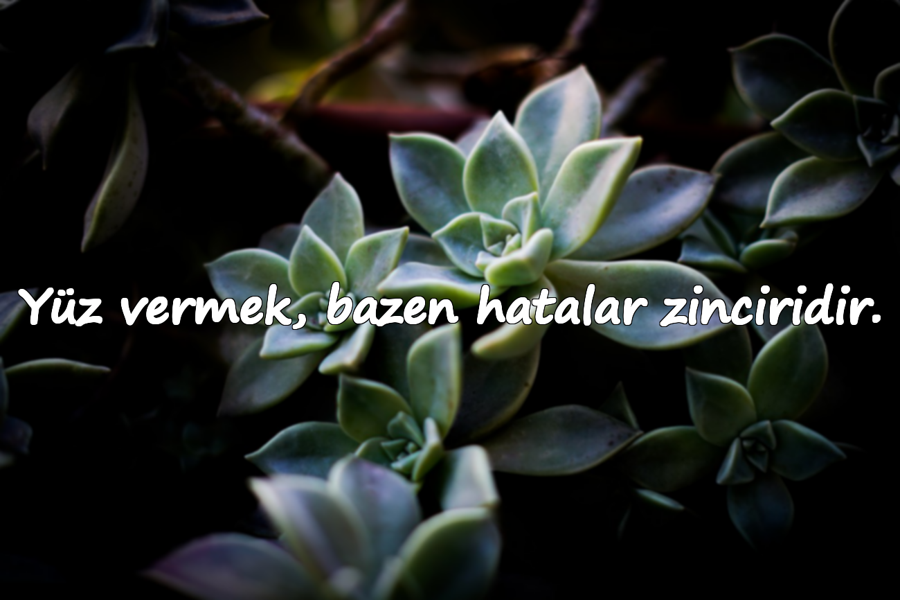 Yüz vermek, bazen hatalar zinciridir.