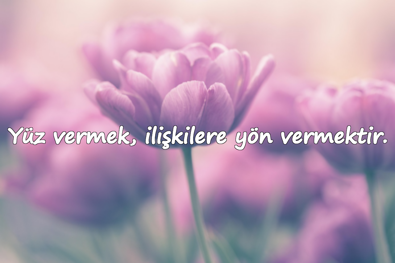 Yüz vermek, ilişkilere yön vermektir.