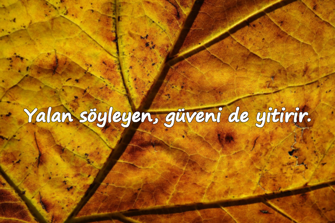Yalan söyleyen, güveni de yitirir.